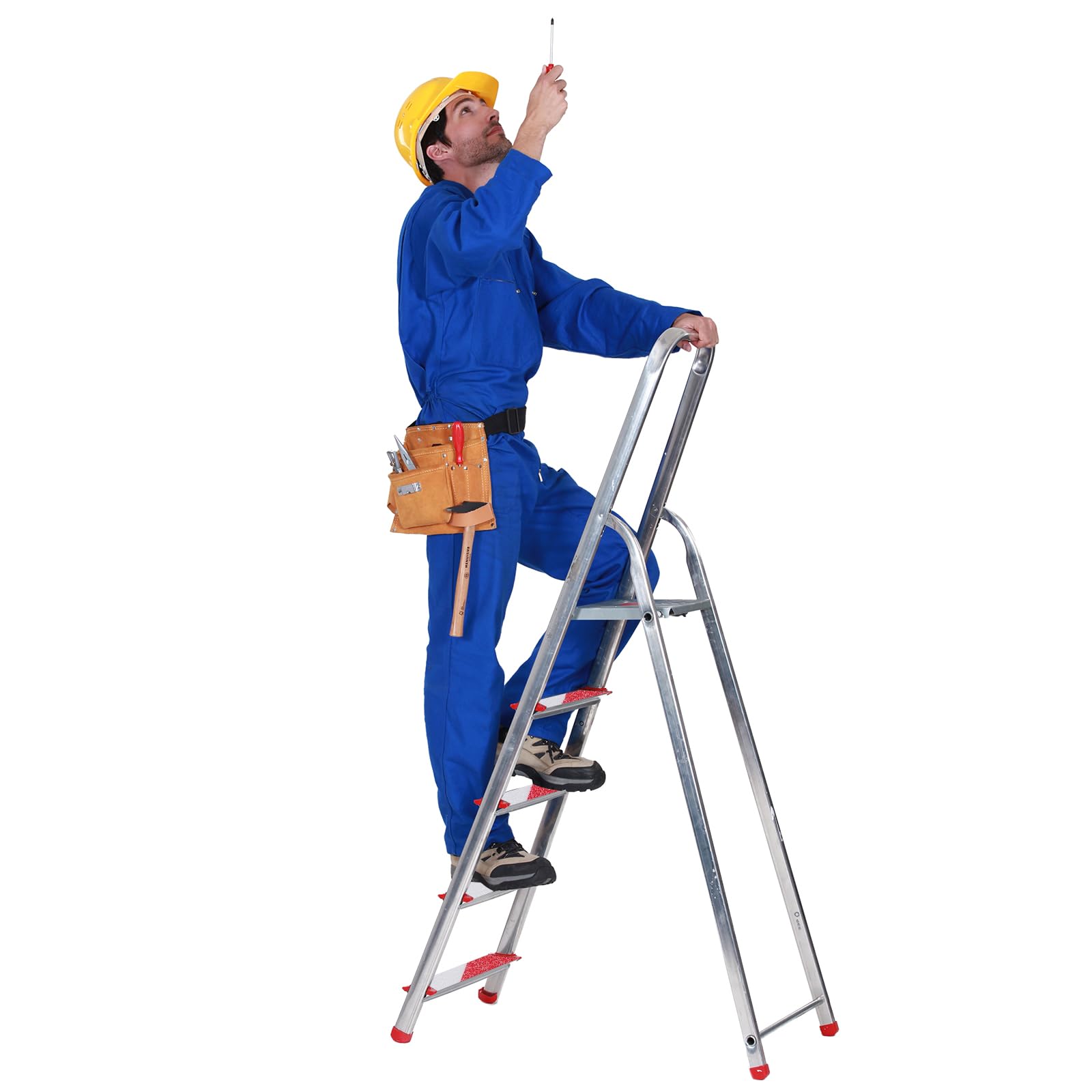 PATIKIL 6" x 33 Pies Antideslizante Tracción Cinta Antideslizante Agarre Cinta Anti Patinaje Rodadura Banda Seguridad Cinta para Escaleras Escalones Rojo y Blanco