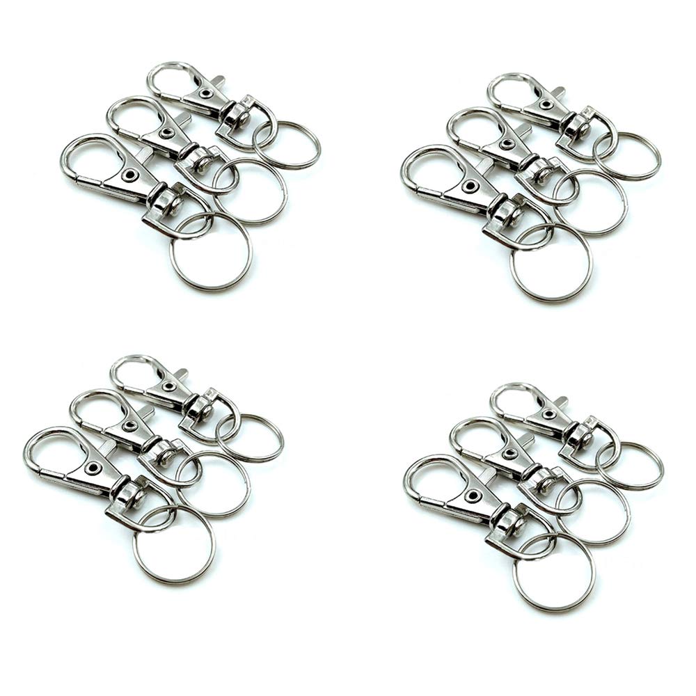 Metal Lobster Clasps Swivel Trigger Clips Detachable Swivel Clasps Bag Keyring 20 Pcs Silver Practical