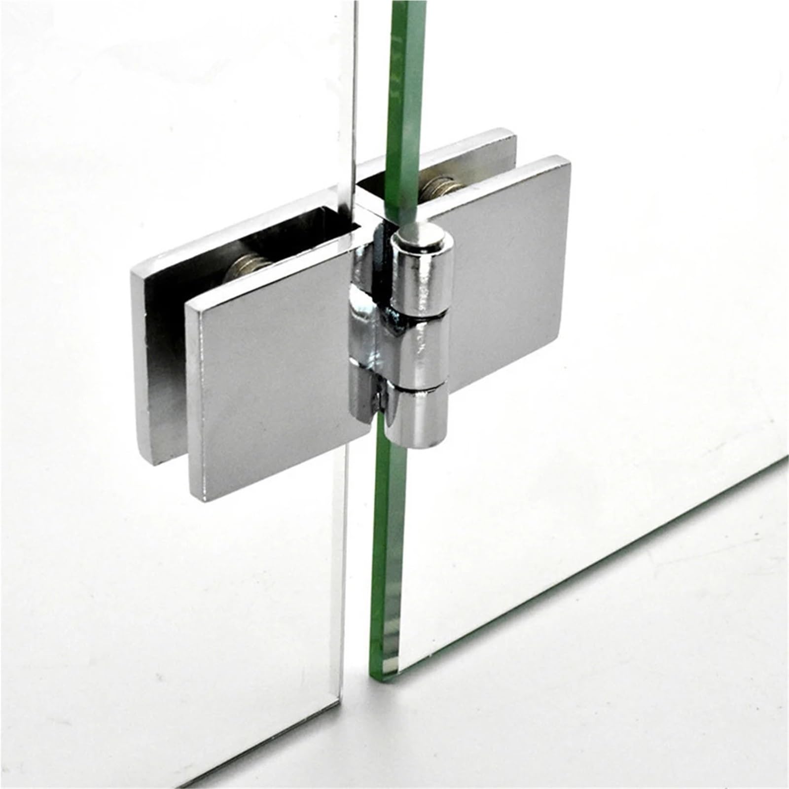 2 Pcs Zinc Practical Cabinet Door Hinge Bathroom Furniture Cupboard 90 180 Degree Bilateral Clip Home Easy Install Glass Clamp for Glass Door(180 Degrees)