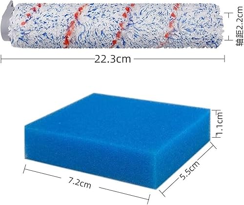 Miniatura 5 de KAFTKO Cepillo de rodillo suave para aspiradora y reemplazo de esponja de prefiltro. Compatible con Tineco IFloorIFloor S (Talla 7 piezas)