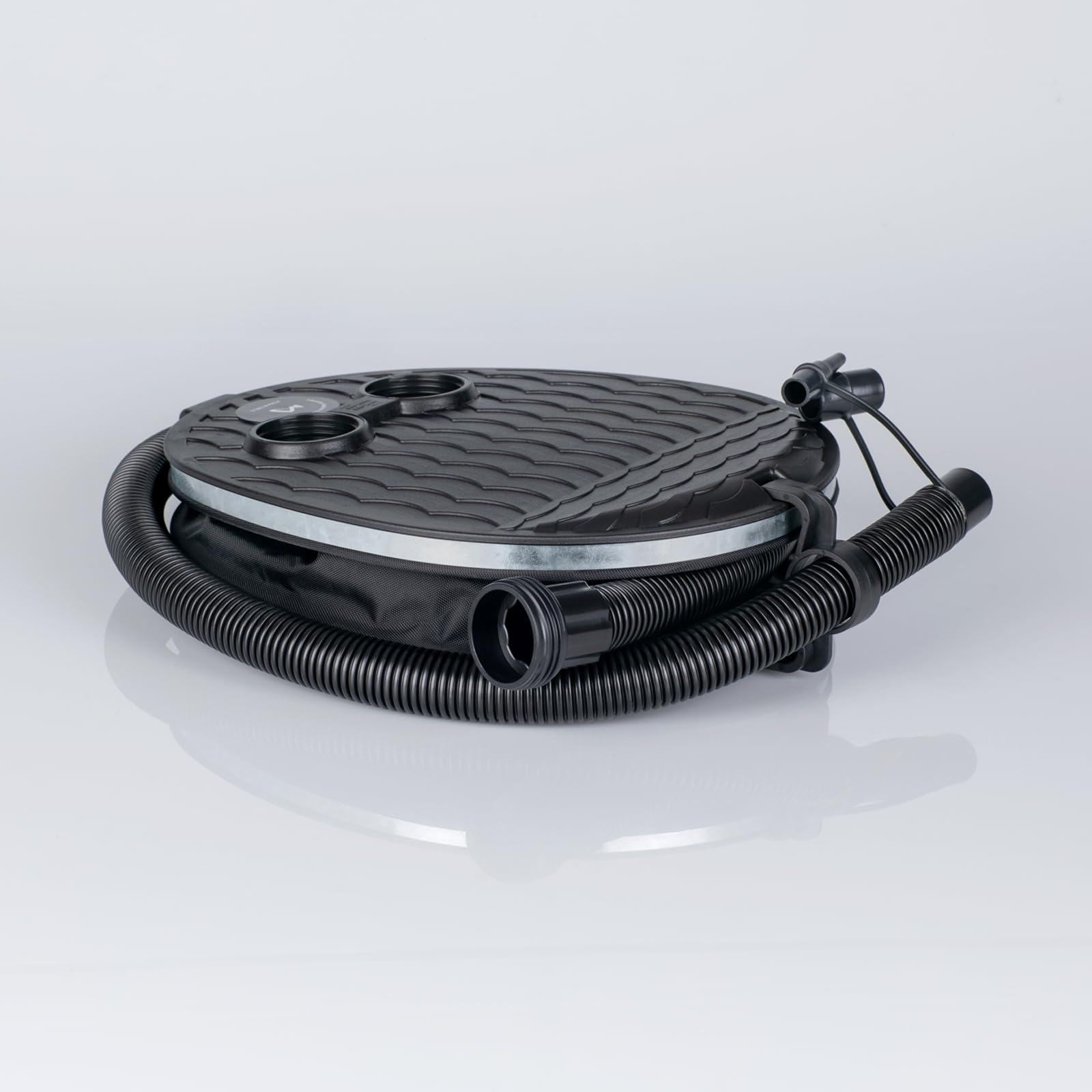 Mesle Luftpumpe Kikka Adapter für Luftmatratze Schlauchboot Schwimmflügel kompakte manuelle Fußpumpe mit 3L Volumen Pumpen & Absaugen schwarz