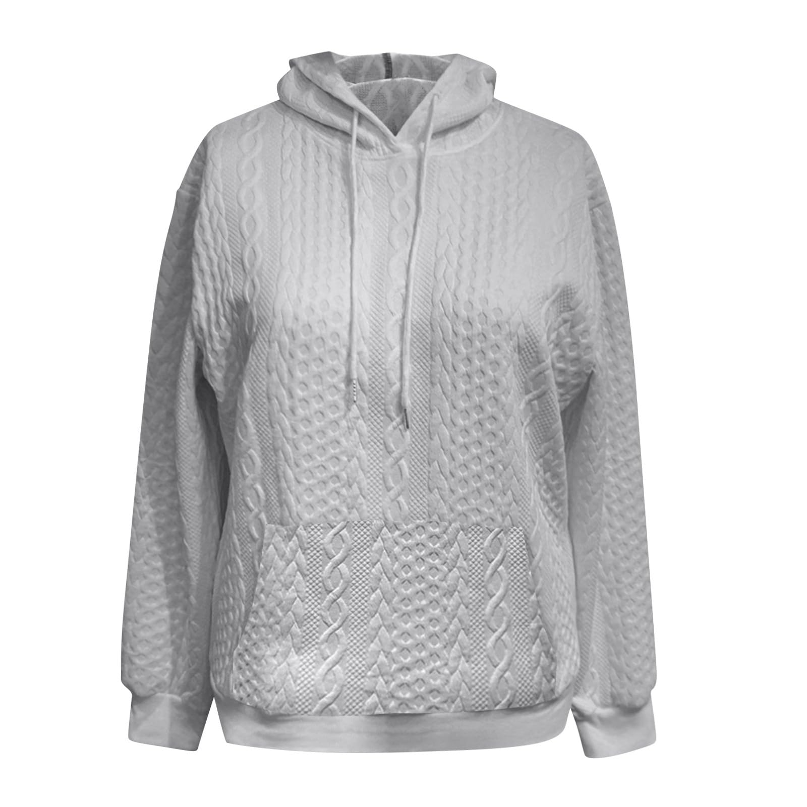 Generico Oversize Donna con Cappuccio - Top Donna Maniche Lunghe | Leggera Moda Comodo Morbida Tunica Casual con Tasche Tinta Unita Abbigliamento Invernale Outdoor Viaggio