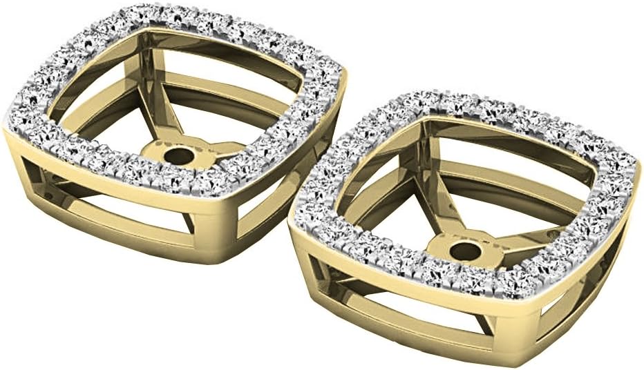 Dazzlingrock Collection 0.30 Ctw Natural Round White Diamond Removable Jackets for Stud Earrings in 18K Solid Yellow Gold