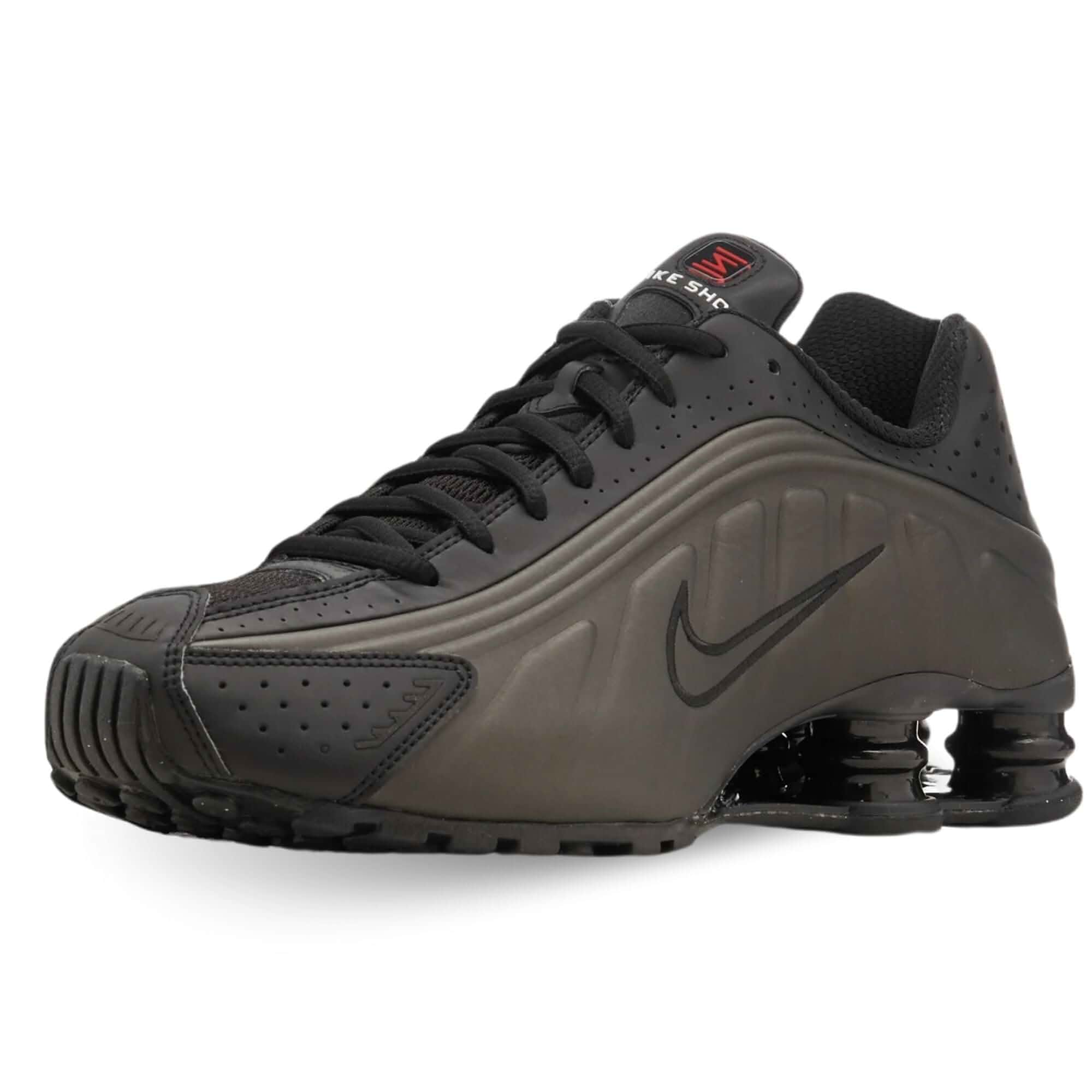 NikeShox R4 Men's Shoes (Black/Black/Bright Crimson/Black) Size 9.5 Lightweight comfort with breathable materials, responsive cushioning, and durable traction for everyday performance