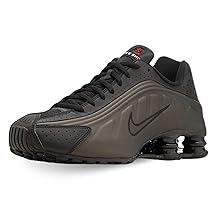 NIKE Shox R4, Sneaker Donna, Black, Black, Black, Bright Crims, 42.5 EU