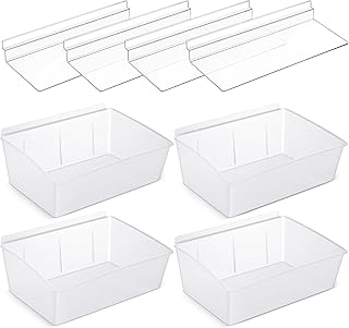 8 Pcs Plastic Slatwall Bins Set, Plastic Slatwall Shelves and Slatwall Storage Bins for Slatwall Organizer Slatwall Containers Garage Accessories for Organizer Garage Storage Room Tool Shed