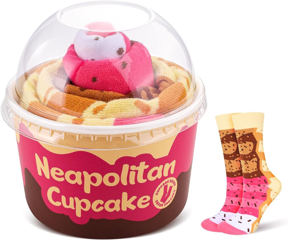 AGRIMONY Funny Donut Macaron Socks Box for Women Girls Teens - Fun Novelty Cute Funky Cotton Socks Birthday Christmas Gifts