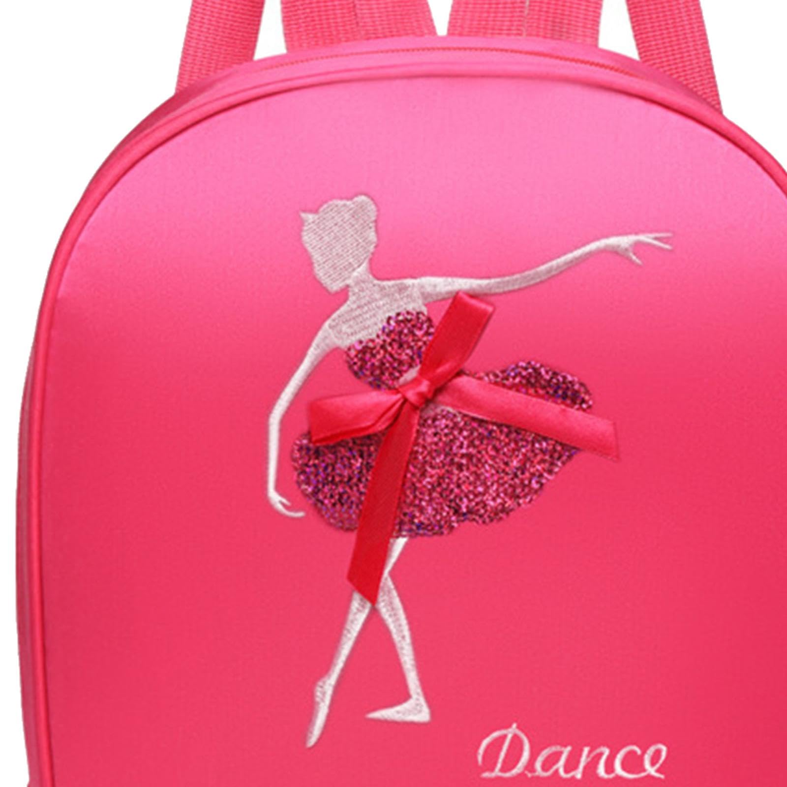 Ballet Dance Rucksack Tasche Handtasche Turnbeutel mit Schuhfach Aus Wasserdichtem Oxford Stoff mit Entzückender Stickerei für Mädchen Tanzen Reisen G, Rosenrot Stil B