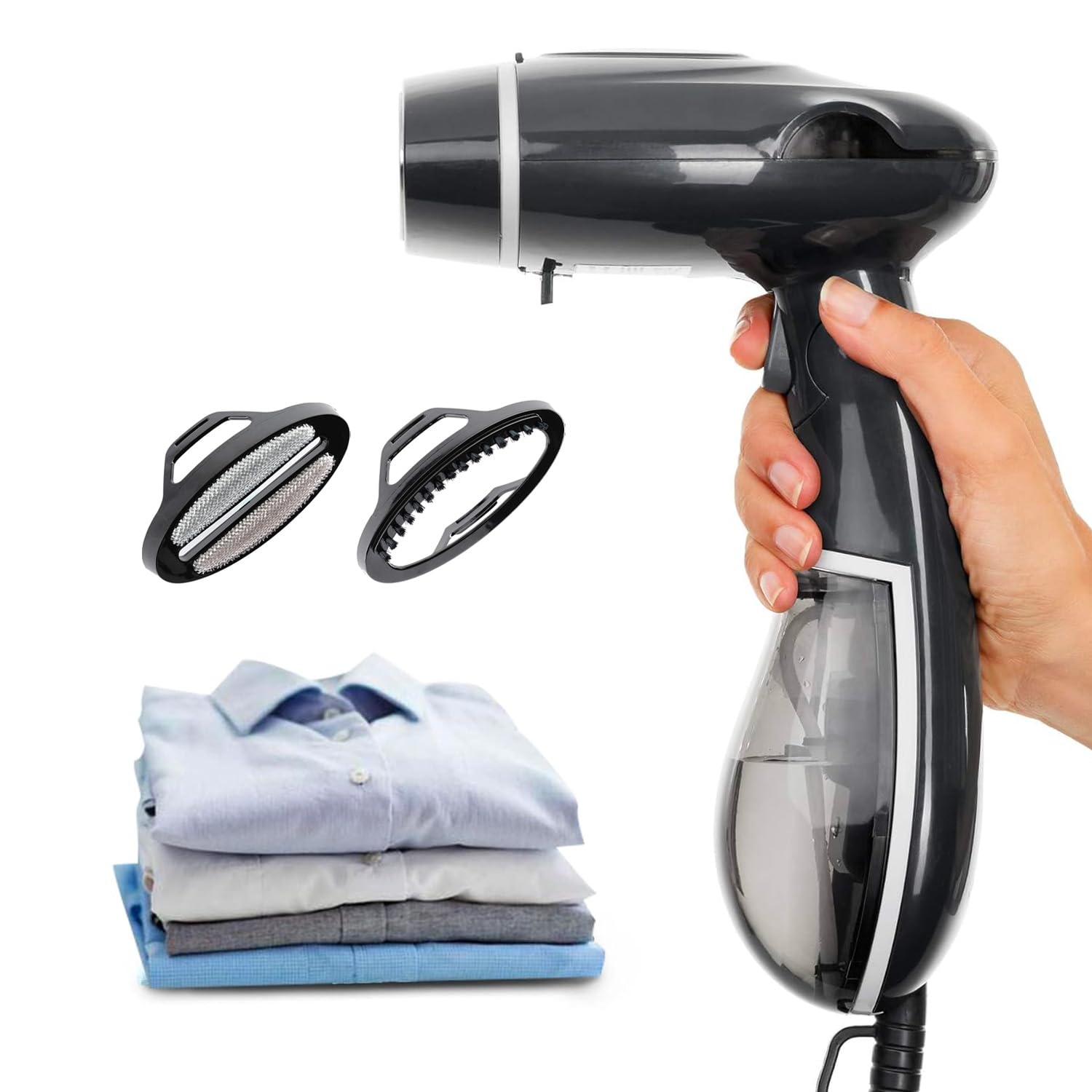 Wintem Ferro da Stiro Verticale 1300W conn Serbatoio di 140ml - Stiratore con 2 Accessori per una Stiratura Rapida ed Efficace - Ideale da Portare in Viaggio per la sua Struttura Pieghevole e Leggera
