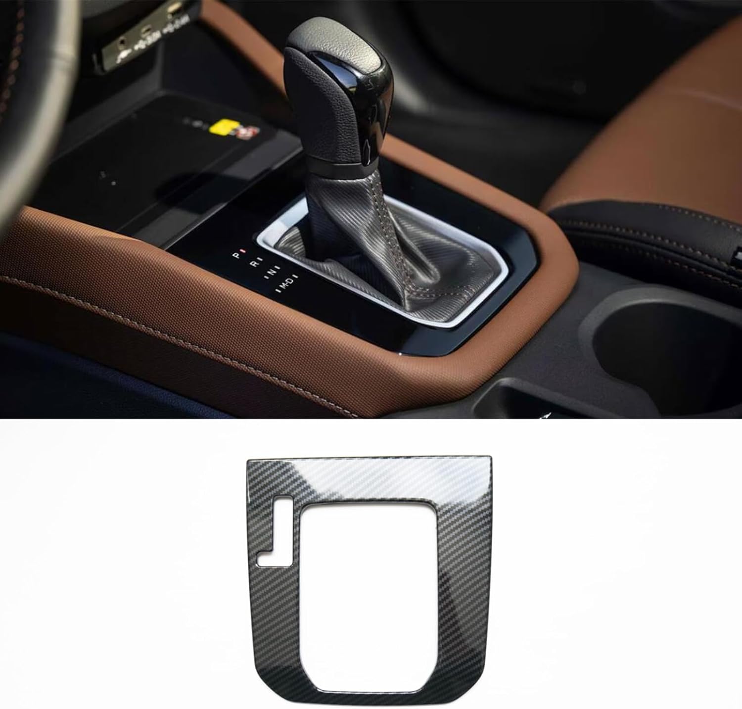 ZiWen Interior Trims Gear Panel Center Console Cover Accessories for Subaru Forester 2025 2026 (Gear Panel, Black Wood Pattern)
