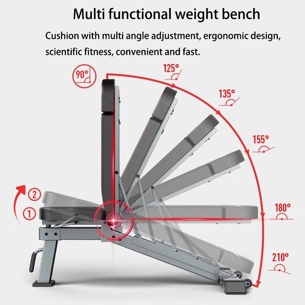 Weight Bench, Adjustable Weight Bench for Full Body Workout, Incline and Decline, Home Gym