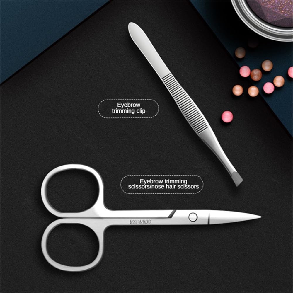 Kit de manucure 19 en 1 en Acier Inoxydable, Coupe-Ongles et pédicure, Coupe-Ongles incarnés, Rouge (Rouge)