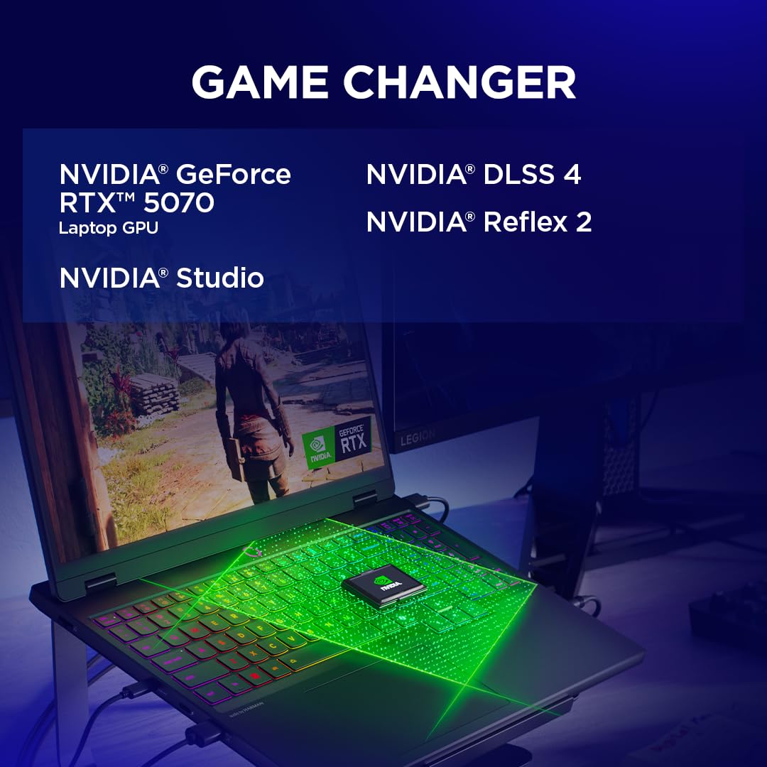 Lenovo Legion 5 Gaming Laptop - Display OLED WQXGA 15" 165Hz, Nvidia GeForce RTX 5070 8GB, Intel Core i7-13650HX, RAM 32GB, SSD 1T, Windows 11 Home, RGB Keyboard - Eclipse Black — view 3