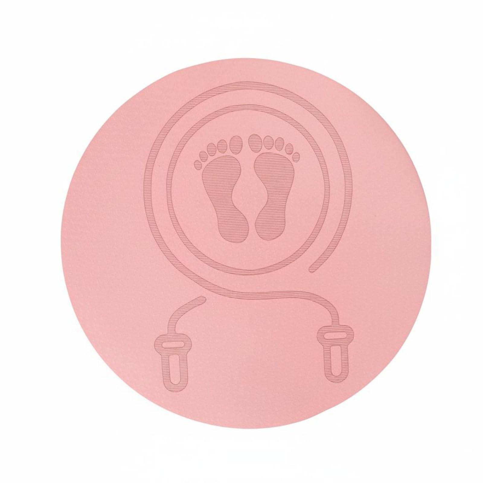 Baoblaze Anti Slip Exercise Pad Training Mat Soundproof Quiet Skipping Joint Friendly Stable Round Shape Design Suitable for Home Gym Fitness Routine, Pink, 60x60x0.8cm
