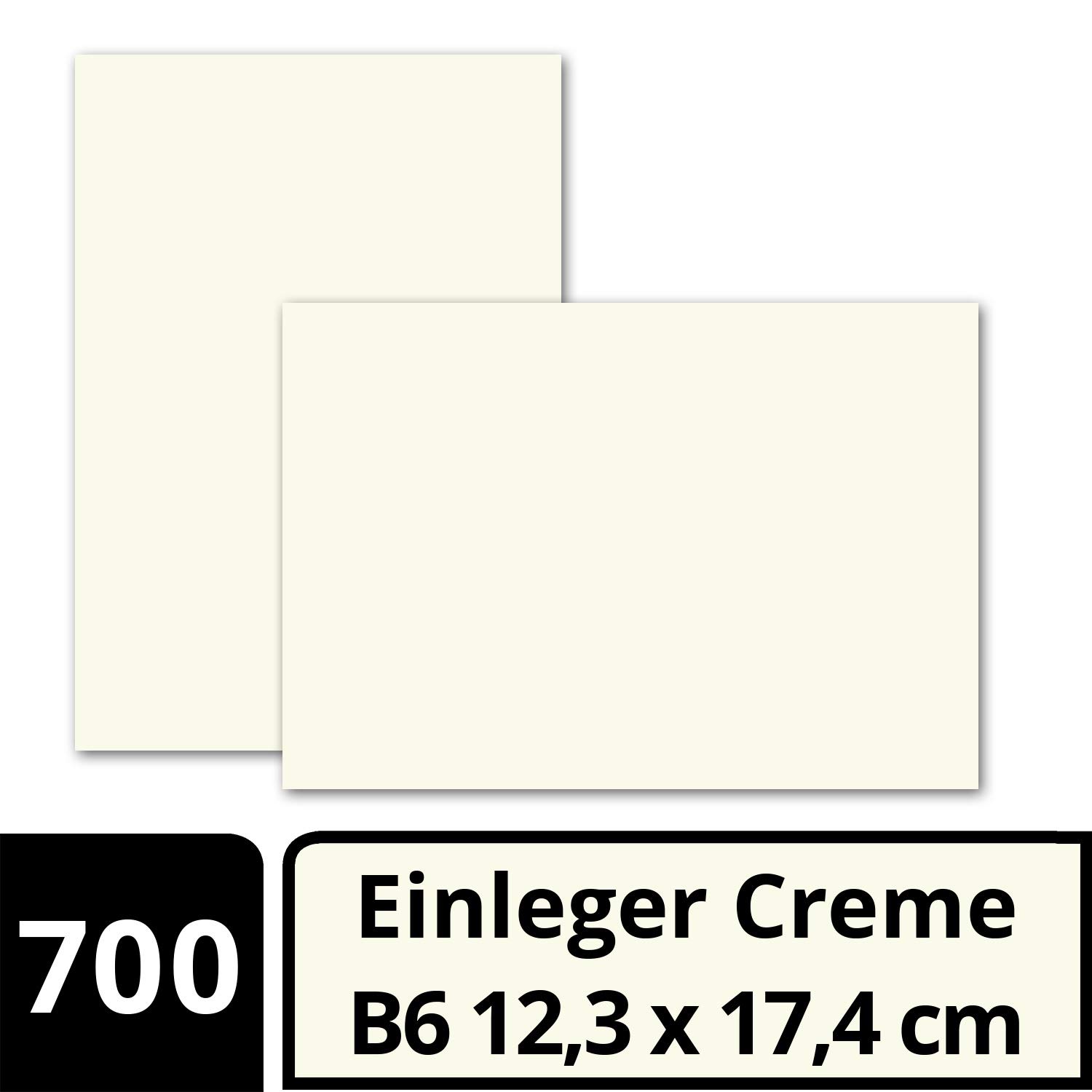 Gustav Neuser Lot de 700 feuilles de papier pour cartes pliables B6 Blanc crème 123 x 174 mm Sans pli Papier mat de qualité supérieure