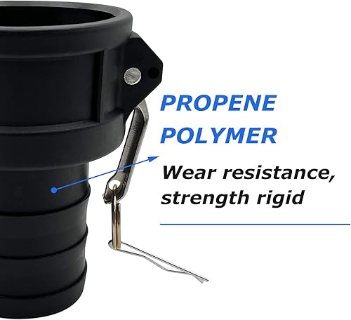 Miniatura 2 de 2 piezas de accesorios Camlock de plástico de polietileno C-200 de 2 pulgadas, tipo C, acoplamientos estándar de bloqueo de leva, accesorios de