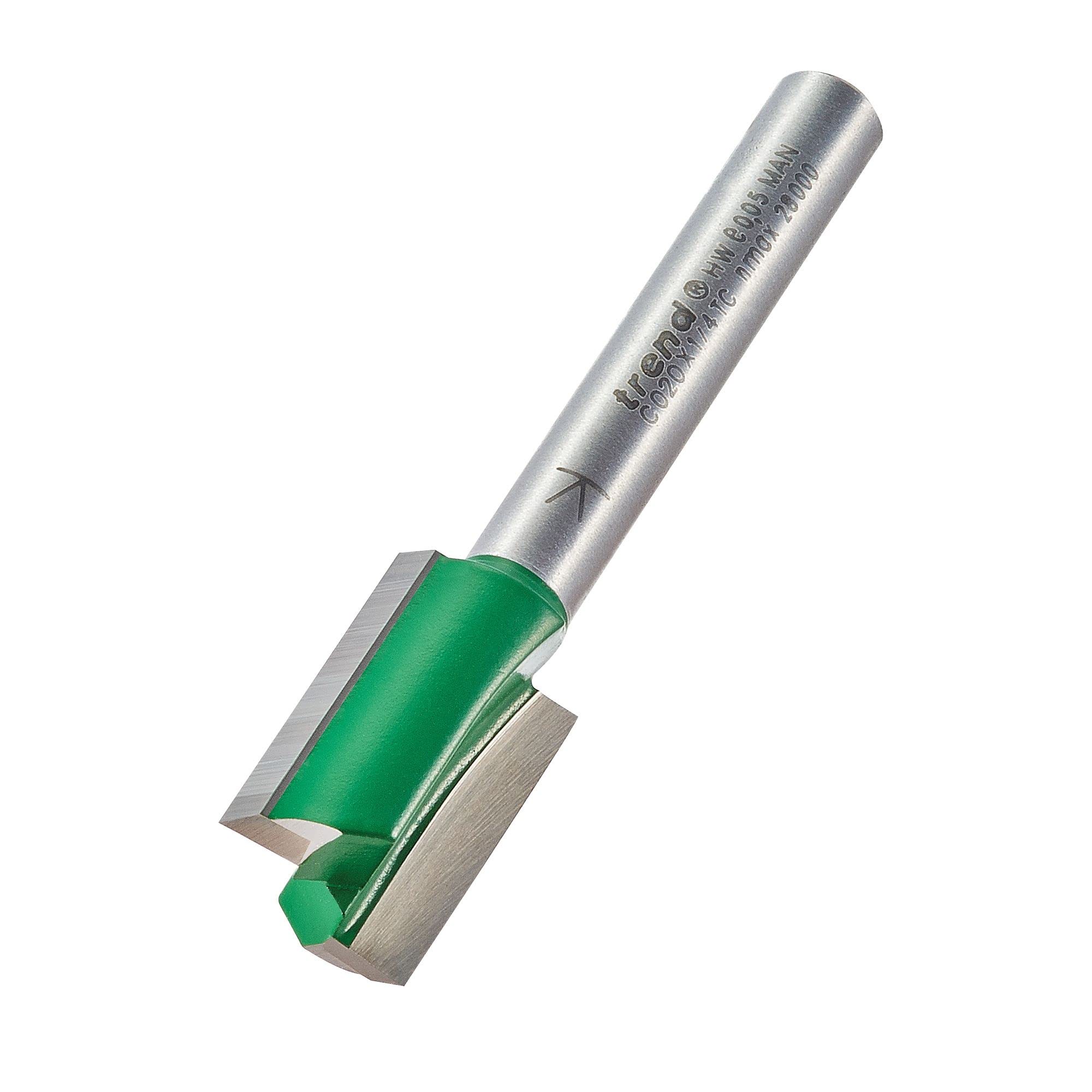 Trend C020X1/4Tc 1/4" Two Flute Tct Cutter 12.7mm X 19.1mm Carbide Router Bit from B&Q
