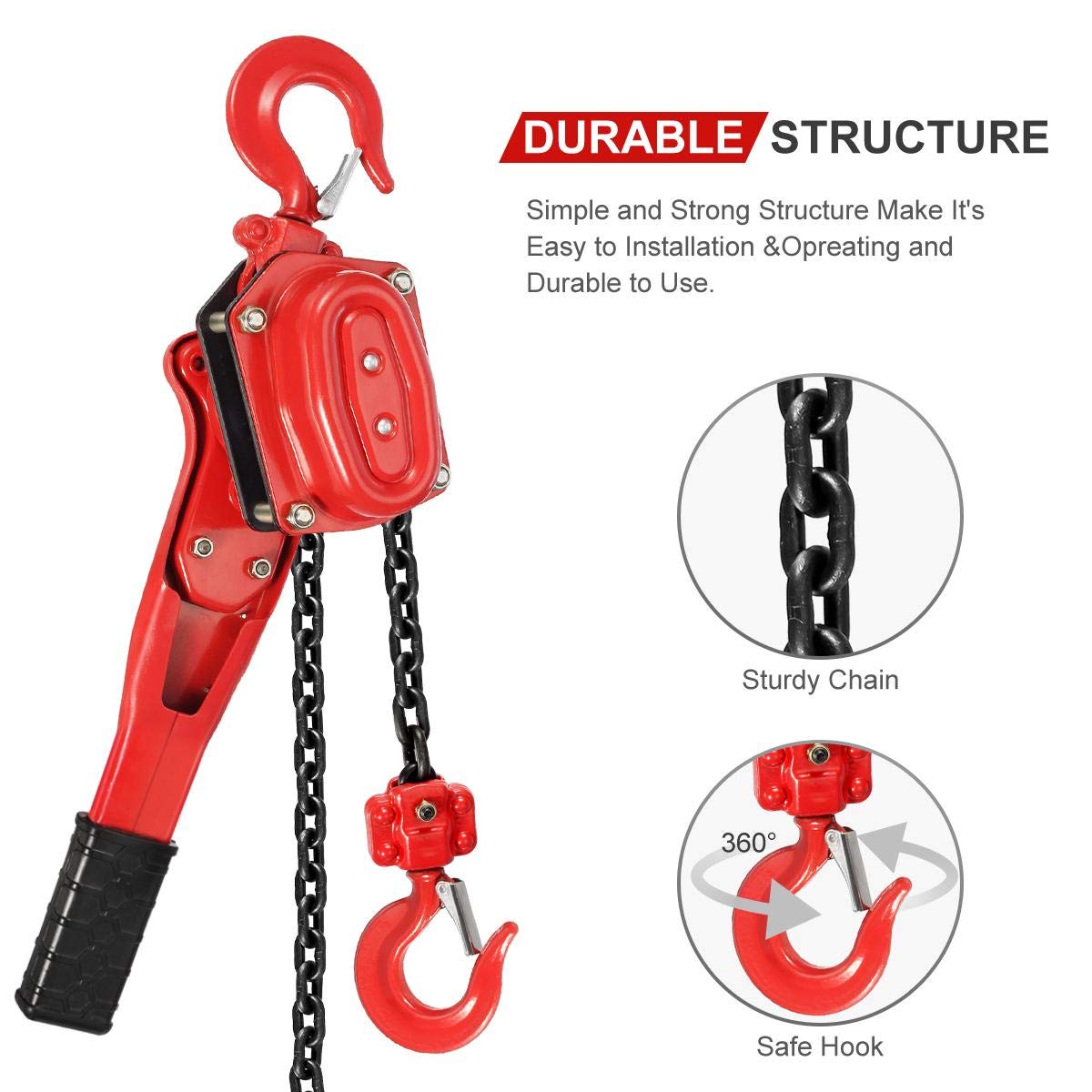 Frее Shірріng Ovеr $50 Partsam 3300LBS Capacity Lever Hoist Come Along 5FT 1-1/2 TON Lift 2 Heavy Duty Hooks &1Pcs Premium Towing Strap for Lifting Pulling Building Garages Attic Warehouse Automotive Blасk Frіdау 🔥 Partsam 3300LBS Capacity Lever Hoist Come Along 5FT 1-1/2 TON Lift 2 Heavy Duty Hooks &1Pcs Premium Towing Strap for Lifting Pulling Building Garages Attic Warehouse Automotive