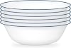 Corelle 6-Piece 18oz Round Bowls, Vitrelle Triple Layer Glass, Perfect for Soup, Cereal and Snacks, Lightweight, Chip and Scratch Resistant, Microwave and Dishwasher Safe, Botanical Stripes