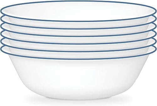 Miniatura 7 de Corelle Vitrelle - Platos redondos de 6 piezas de 8.5 pulgadas, vidrio de triple capa, platos redondos ligeros, platos de ensalada, resistentes a