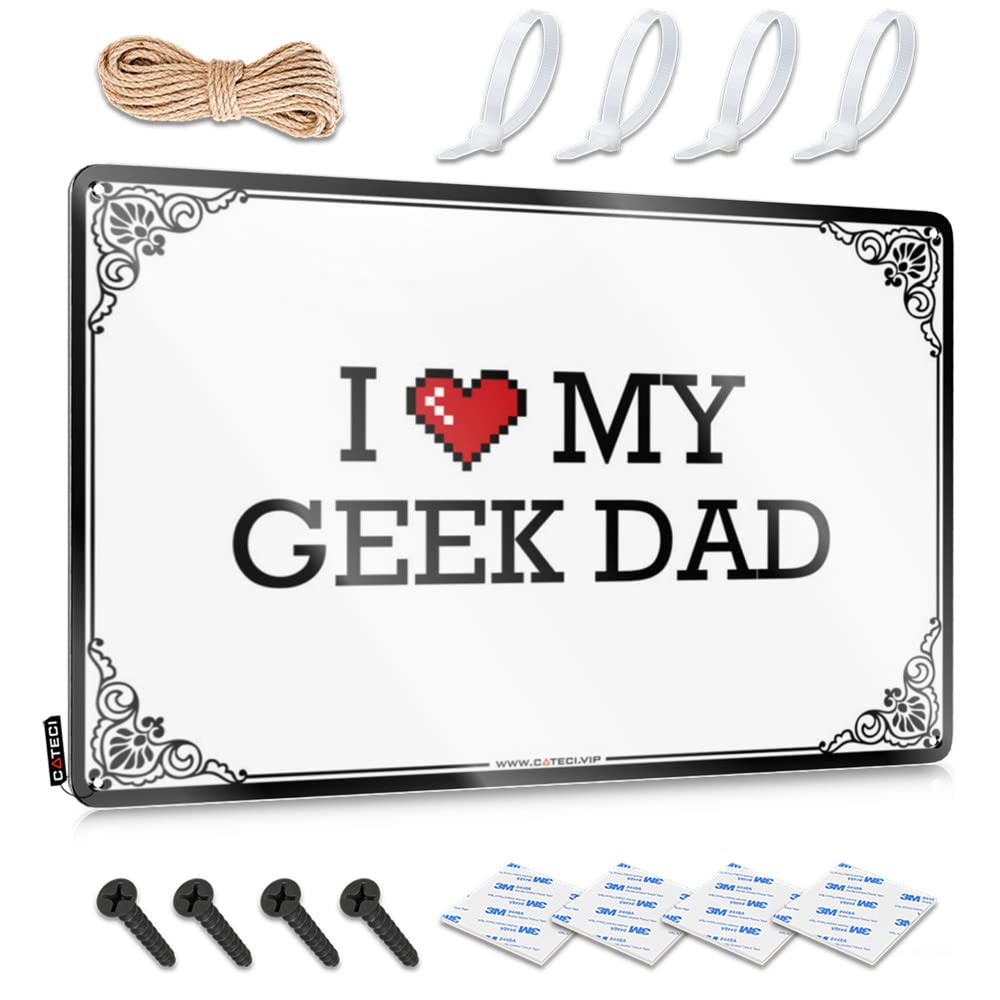 Holiday Essentials Signs | I Love My Geek Dad Round Decorative Wall Art Ready To Hang For Campers(30X40CM)
