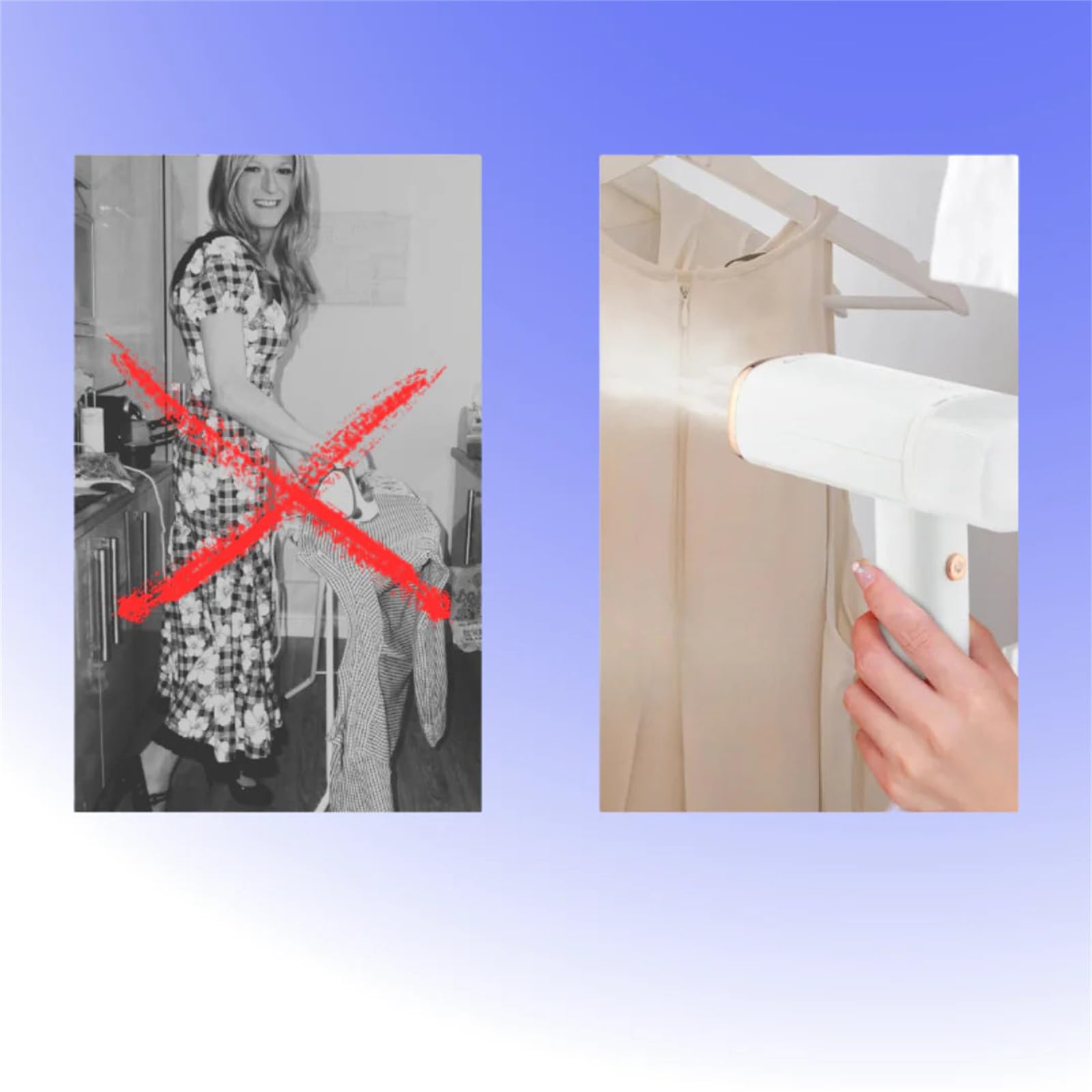 beyoulife steamix pro Tragbarer Handdampfer Faltbares Dampfbügeleisen zum schnellen Entfernen von Falten für Zuhause und unterwegs
