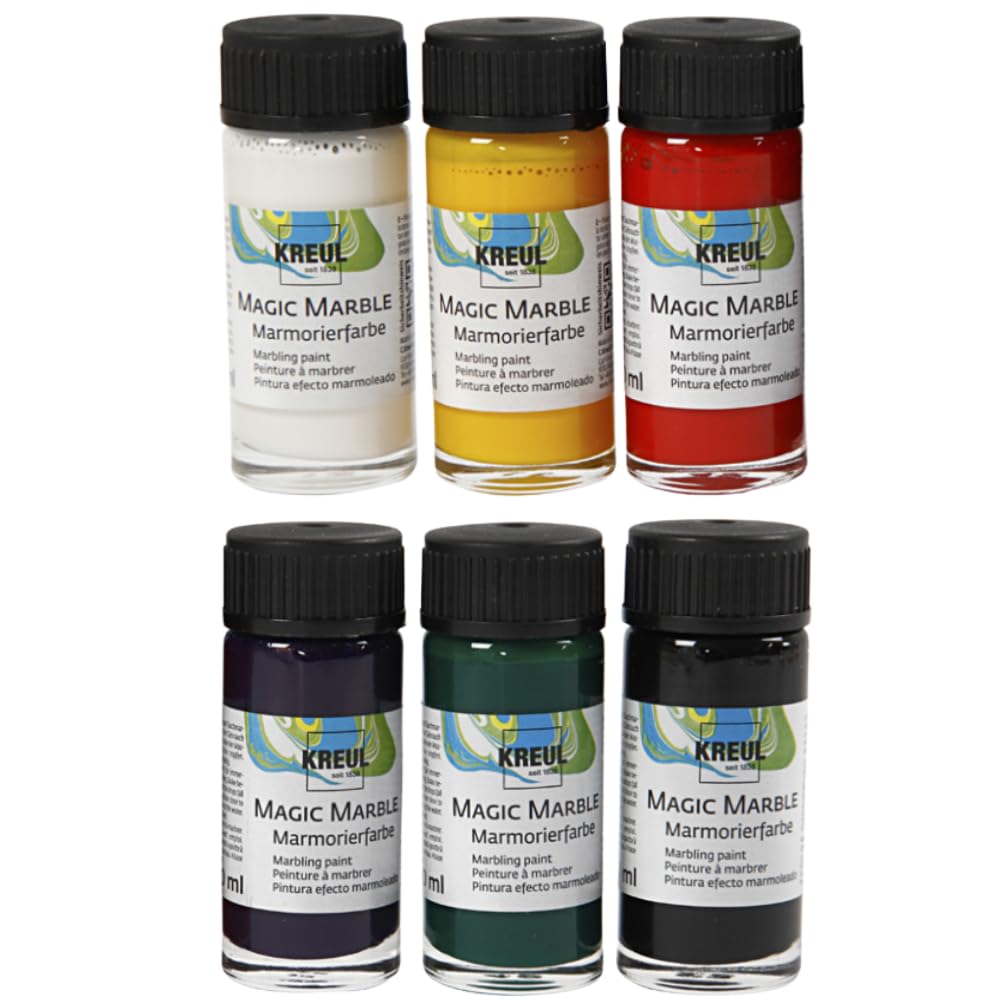 Crafty Capers Basics Set Of 6 Marbling Inks For Crafts - Basic Colours
