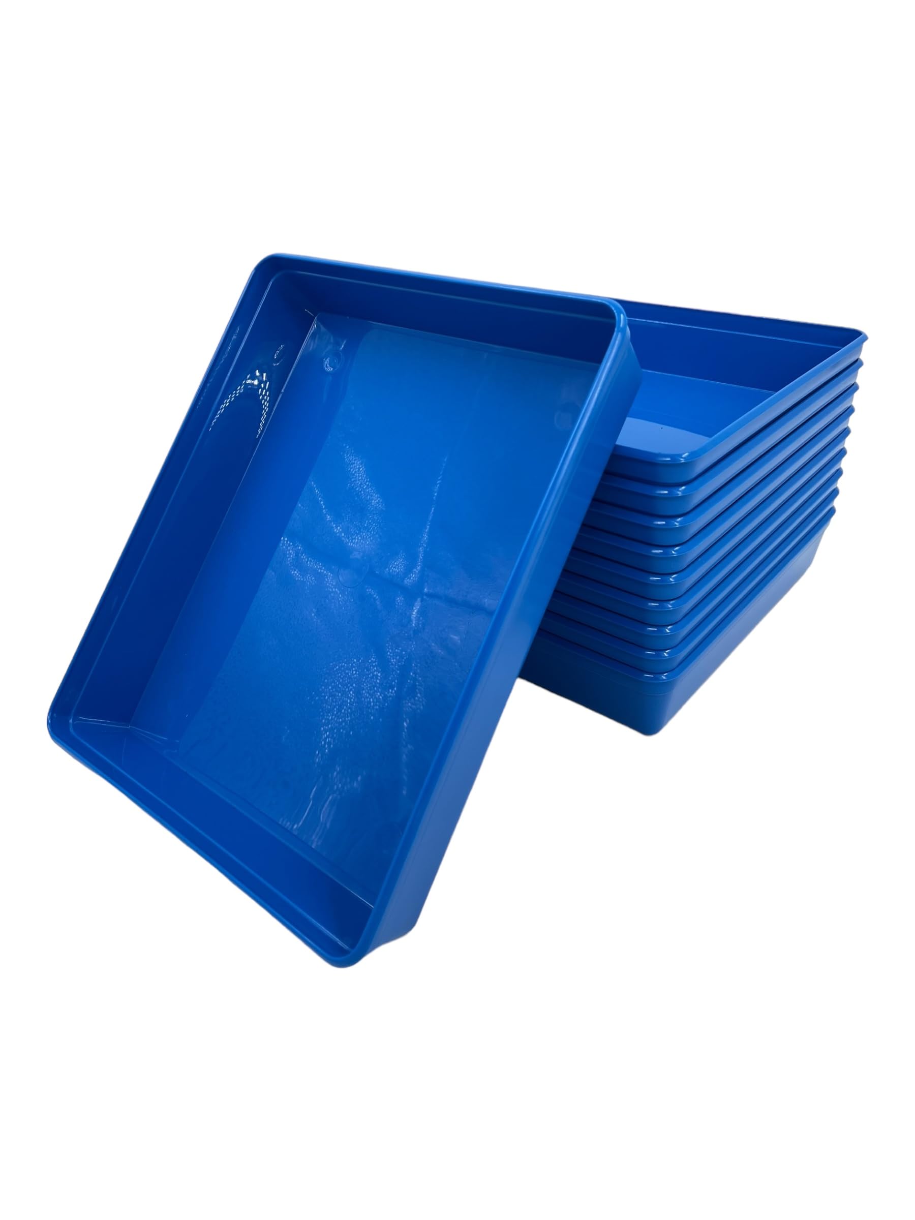 Chabrias Ltd Blue Plastic Activity Trays, Colours Kids Play Art Tray Crafts Toy Organizer Tray (Pack Of 10) - Uk Made (, 30 X 25 X 5Cm)