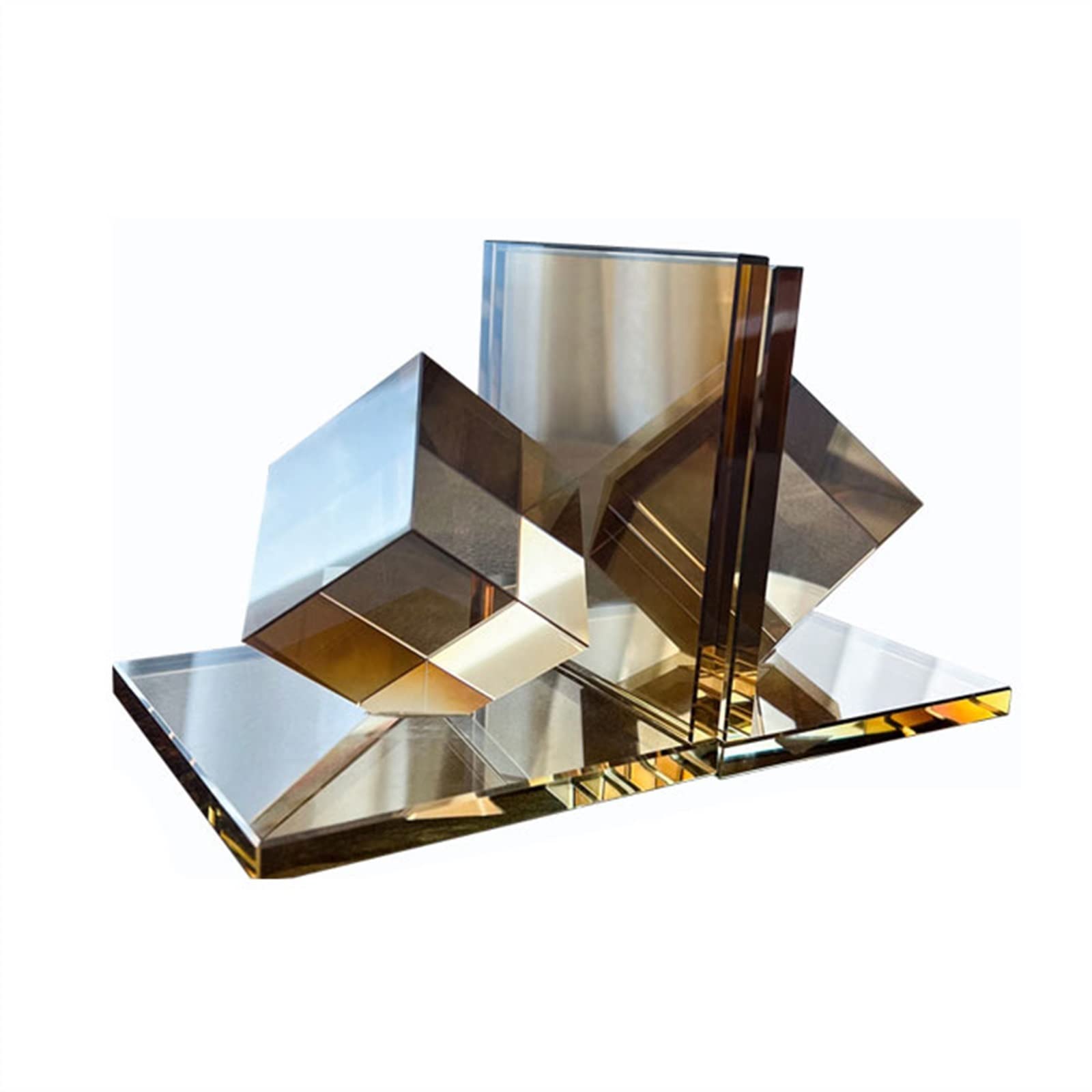 fermalibri Fermalibri decorativi con design geometrico in cristallo quadrato, for libri, riviste, riviste, tavolo moderno for la casa e l'ufficio o decorazioni da scrivania fermalibri per mensole