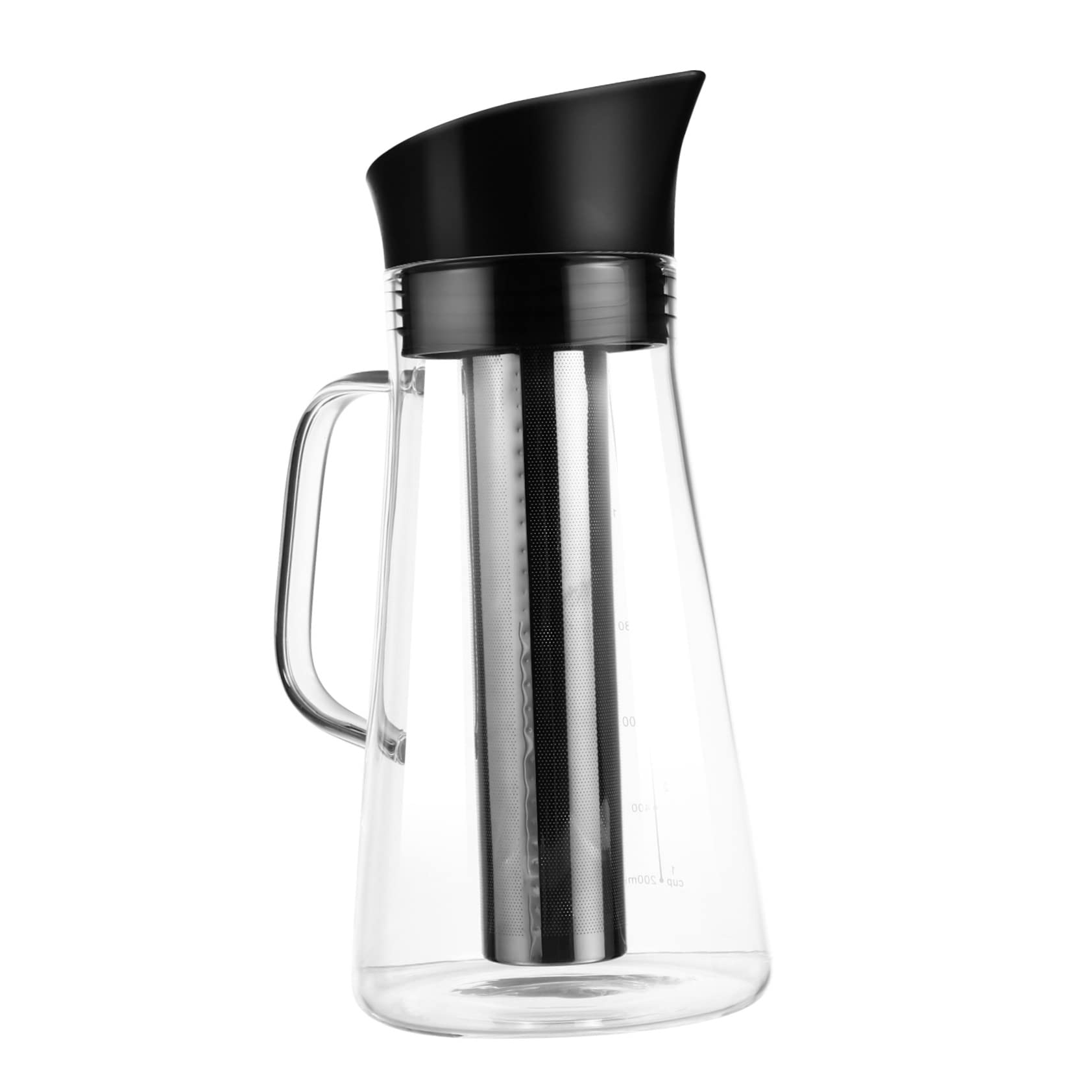 MUCKLILY 1Pc Cold Brew Coffee Pot Large Capacity Glass Coffee Kettle with Filter Borosilicate Design for Smooth Brewed Coffee and Tea for Home Use and Travel