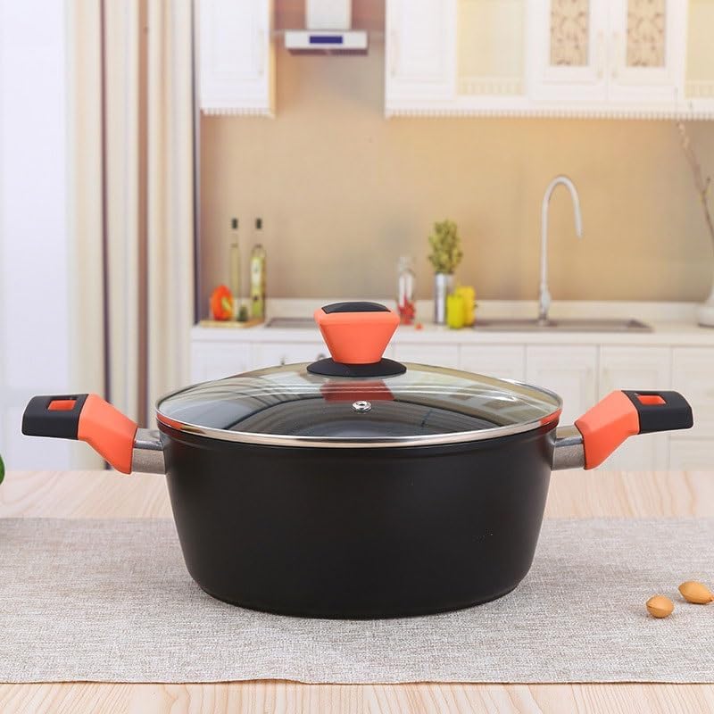 5Piece Non Stick Aluminum Cookware Set for Home Kitchens Compatible with Various Oven Types