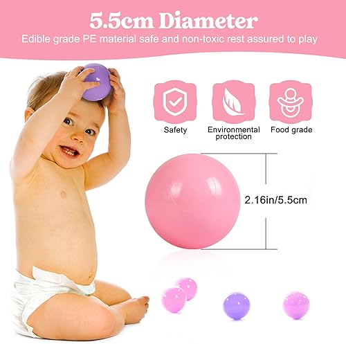 Miniatura 3 de Pelotas para bebés y niños pequeños, 100 bolas de plástico a prueba de aplastamiento para niños, bolas de juguete no tóxicas de 3 colores para