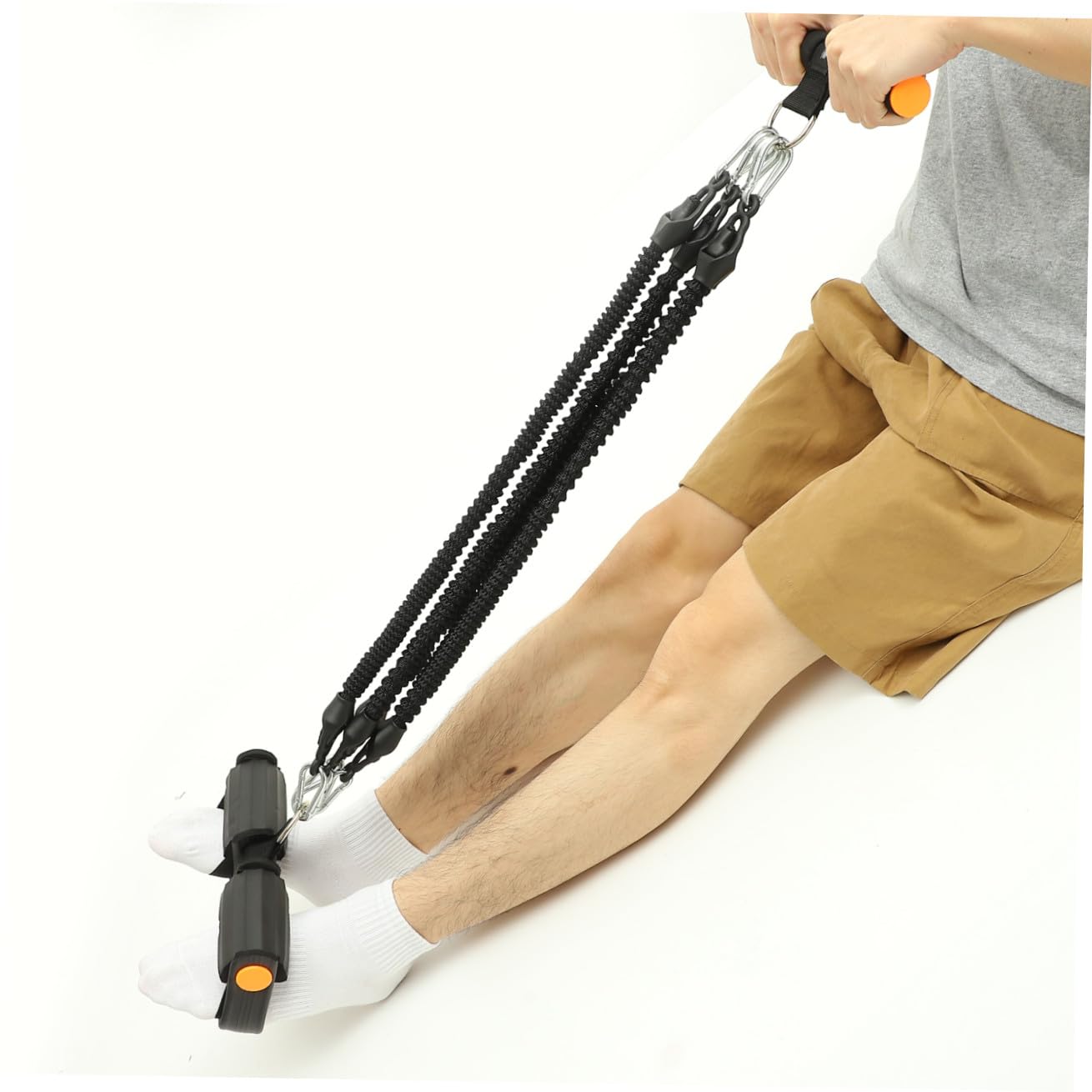Corda Elastica Fitness Pedale Nero in Pte e Schiuma per Allenamento Muscolare e Resistenza per Bicipiti e Spalle in Casa