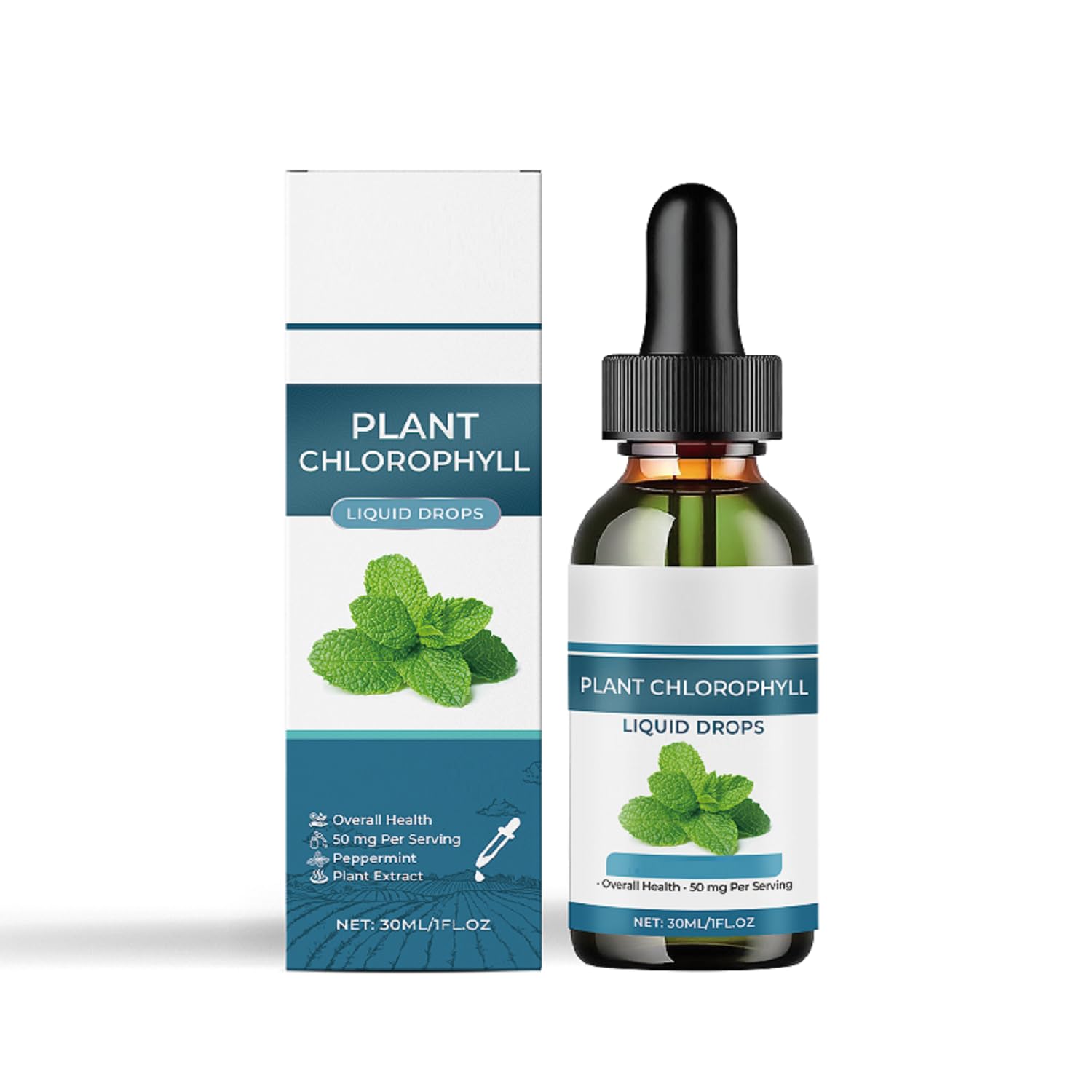 Gouttes de chlorophylle liquide - Favorise la déodorisation et l'énergie naturelle, arôme menthe,1pcs