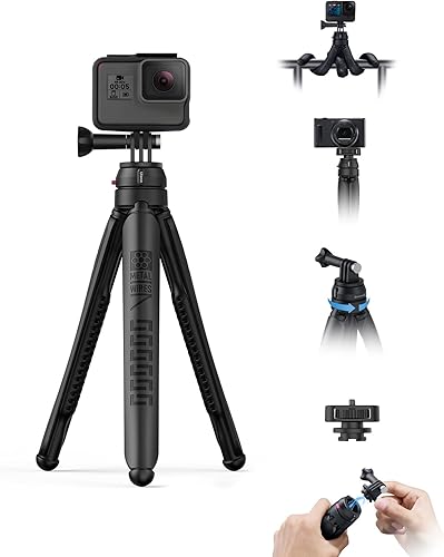 Trípode flexible para Gopro DJI insta360 - ULANZI Go Quick II Acción Cámara Trípode Montaje de liberación rápida I Rotación panorámica de 360 I
