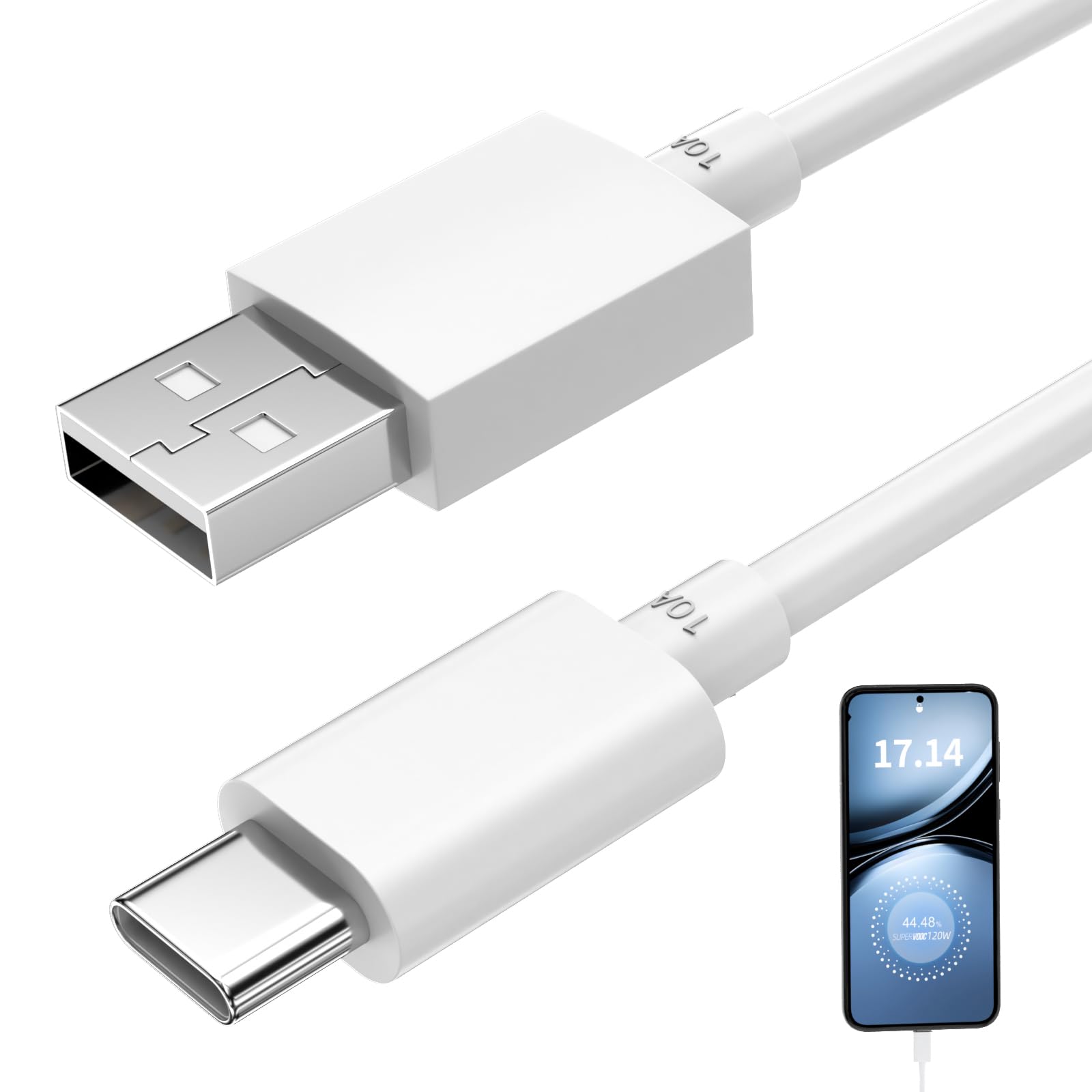 Supervooc 120W-os USB töltő 8A-s USB C kábellel, 1m, Realme GT 7 Pro 6 6T 14 12 Pro+ 12+ 12X készülékekhez OnePlus 13 12 12R 11 10 Nord CE 4 3 Lite