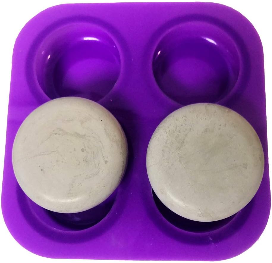 4 Cavities Silione Mandala Round Urchin Mold for Making Cement or Gypsum Stones for Mandala Dot Painting (1 Round Mold 4 Cavities)