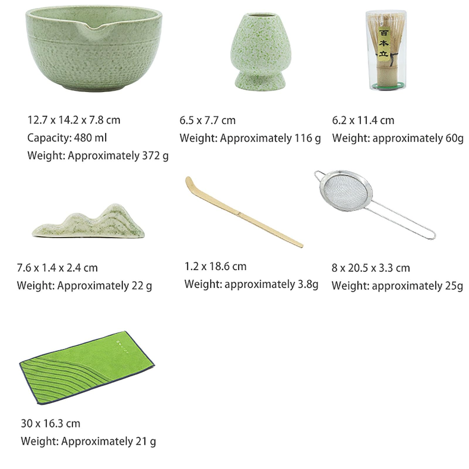 Premium 7-teiliges Matcha-Schneebesen-Set aus Keramik mit Schüssel (Chawan) Schneebesen und Halter für Matcha-Liebhaber, perfekt für Frühstück und Latte Zubereitung