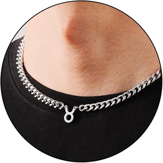 Stocking Stuffers - Zodiac Sign Necklace for Men Boys Women, Stainless Steel Constellation Horoscope Astrology Pendant necklace, Cuban chain 18+2 inches