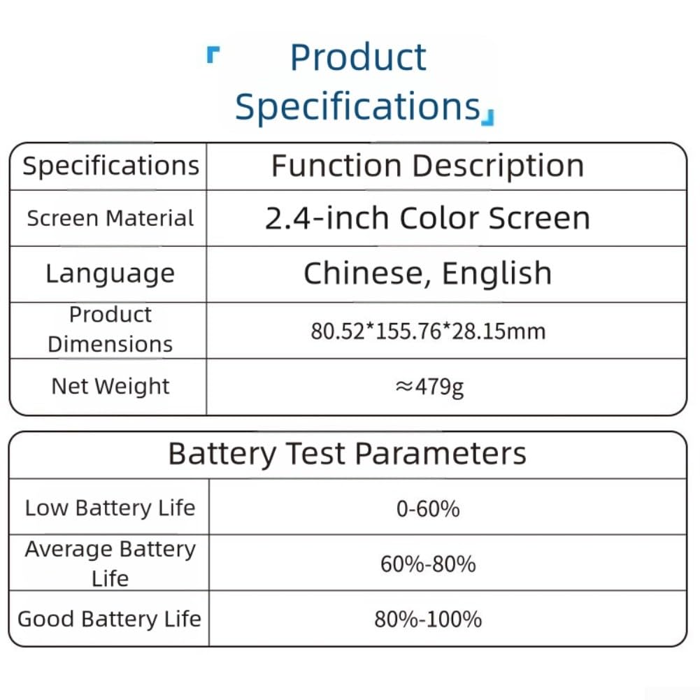 BTM-24 - Probador de batería de coche, analizador de batería de coche, protección contra sobretensión, 12 V, 24 V, probador de voltaje y capacidad para pruebas de carga de capacidad de