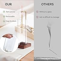 Vista 3 de Soporte para incienso para palos, soporte para varillas de incienso atrapacenizas con vidrio extraíble [anti-vuelo de cenizas], soporte