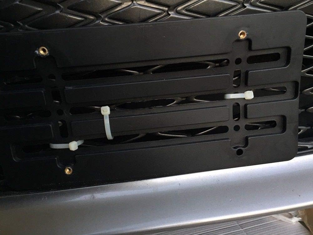 10 Universal License Plate Tag Holder Mount Mounting Relocator Adapter for Front Bumper Kit Brackets AUTO CAR Truck (Each with 2 Screws + 4 Bolts & 4 Built in Nuts) Soporte de matrícula (10)