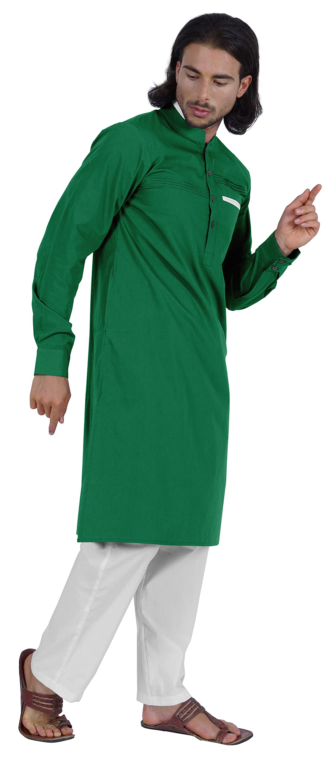 Atasi Herren Henley Welt Tasche Lange Kurta Feste Indische Ethnische Kleidung Für Männer