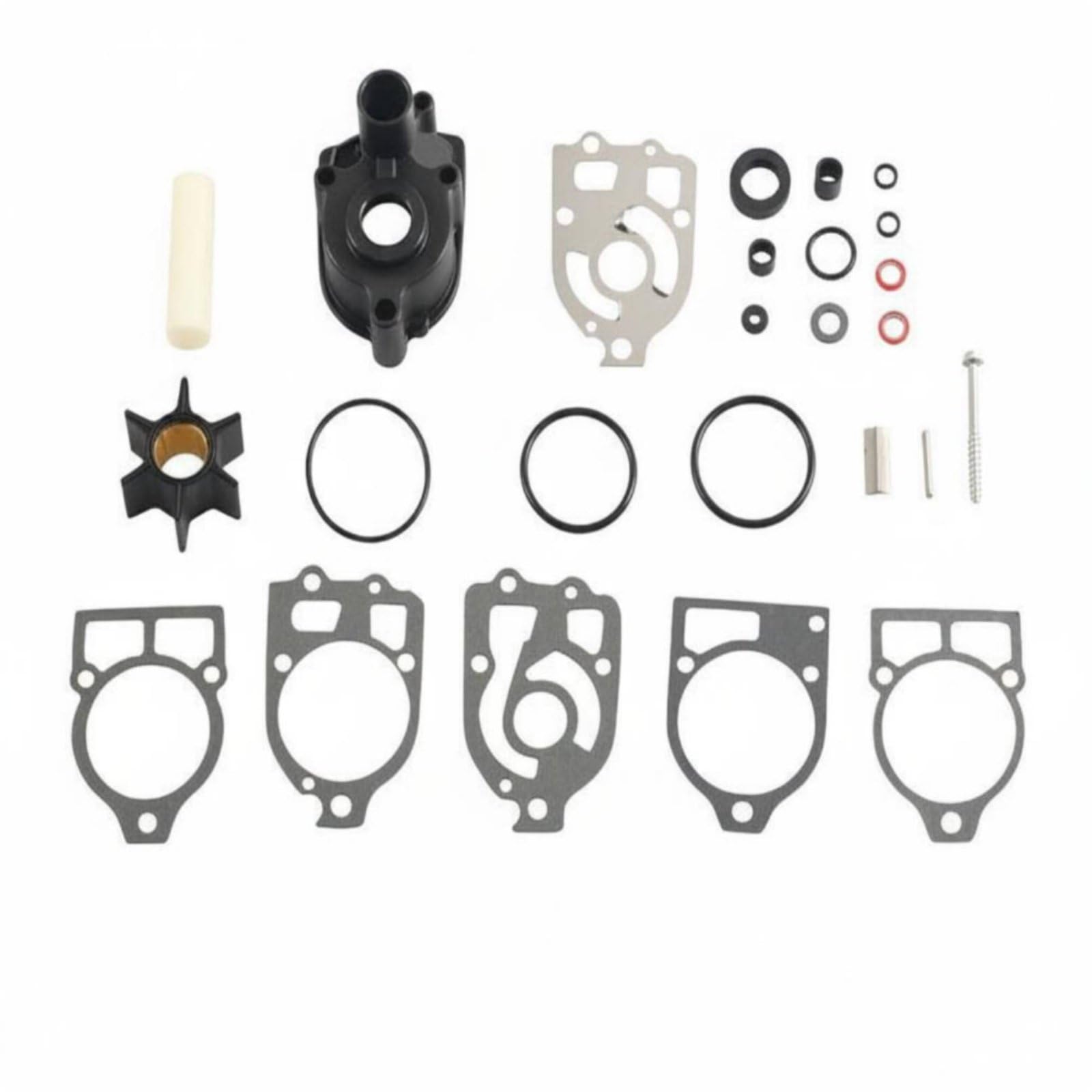 predolo Marine Pompa Girante Kit Guarnizioni Ricambi Gomma Metallo Resistente Funzione Raffreddamento Adatto per Manutenzione Barca Navigazione Pesca