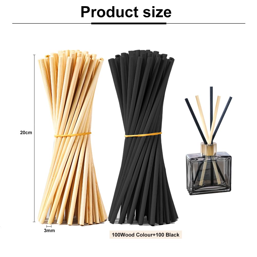 HIAKDOFT Rattan Diffuser Sticks Mit Holzblumen - 6 Stück Aromatherapie Nachfüllung