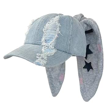 MIFJNF Y2k Bunny Ear Baseball Sweet Graffiti Distressed