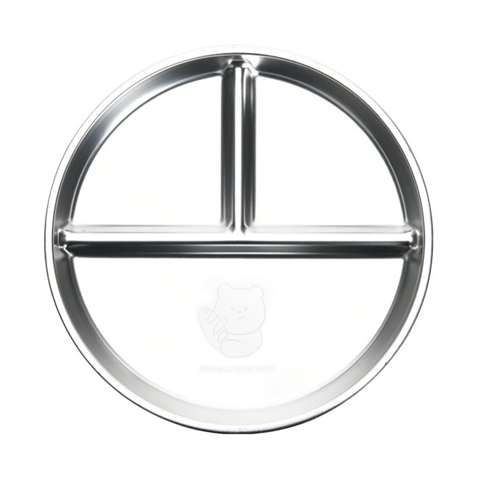 Stainless Steel Dinner Plates Silicone Suction Divided Serving Tray Stackable Breakfast Plates Snack Tray Lunch Container