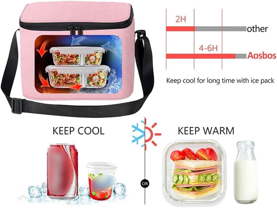 JSEIAJB Lunch Bag Insulation Fresh Fruit Beverage Cooler Bag Oxford Cloth Portable Shoulder Picnic Ice Bag