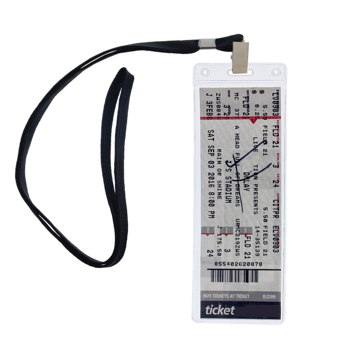 Ticketmaster-kompatibel, transparente flexible Vinyl-Kunststoff-Halterung für Konzerte und Sport, 25 Stück Specialist ID