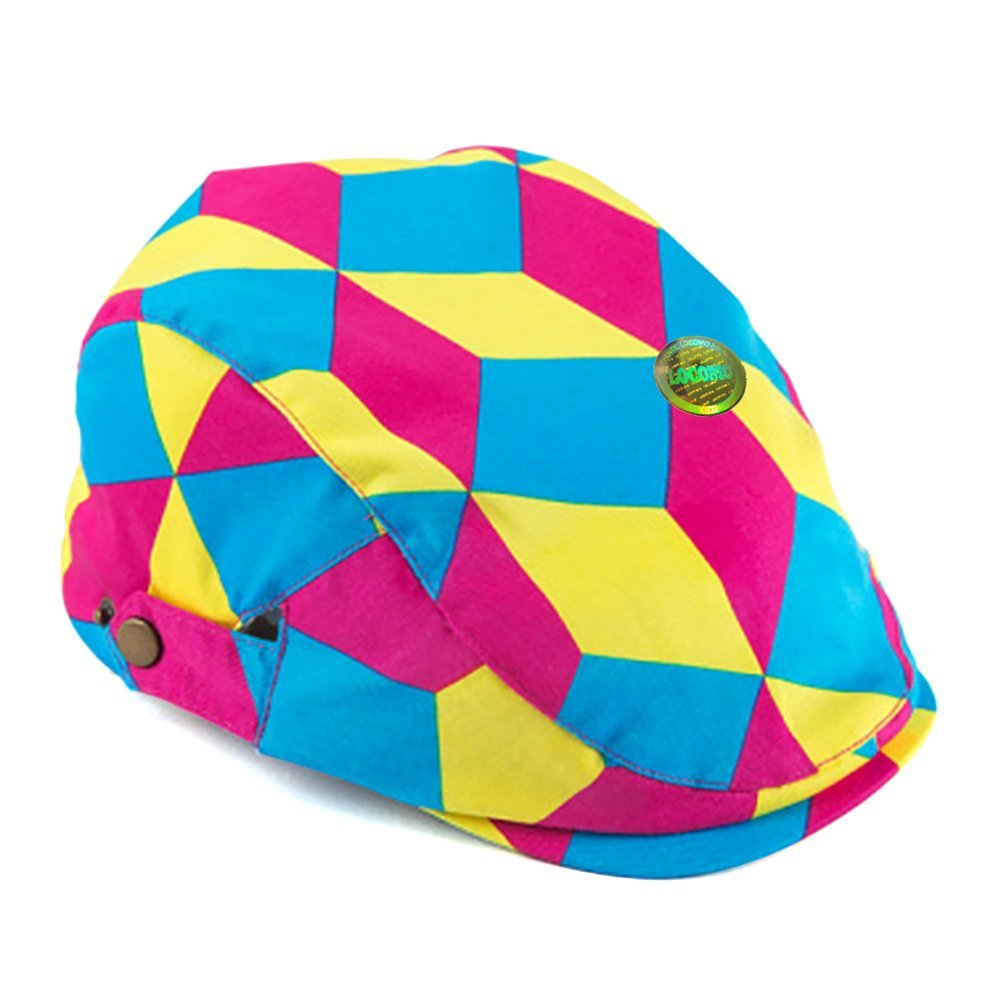 Locomo Unisex Kid Argyle Checkered Plaid Tartan Newsboy Flat Cap Hat FBH030s04